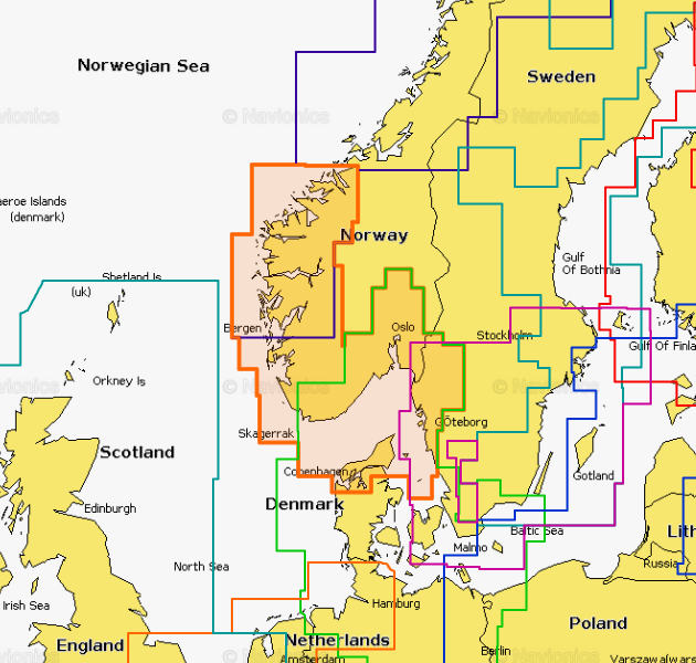 Navionics Platinum 12P+ Søkort over Norge - syd & vest SD/Mikro SD