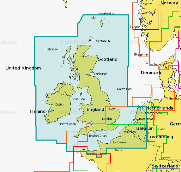 Navionics Platinum 28P+ Søkort over UK og Irland SD/Mikro SD