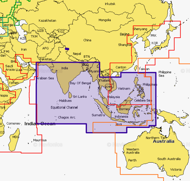 Navionics Update 31XG - Det Indiske Ocean og Det Sydkinesiske Hav (SD/MSD)