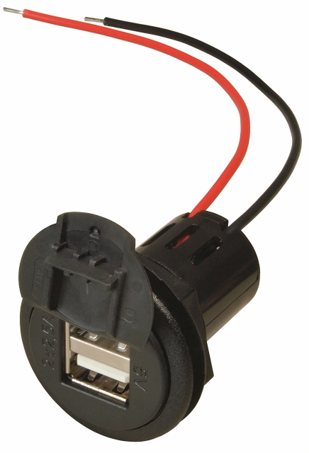 USD 5D 12/24V ( 5V - 2 x 2500mA ) Med beskyttelses-låg