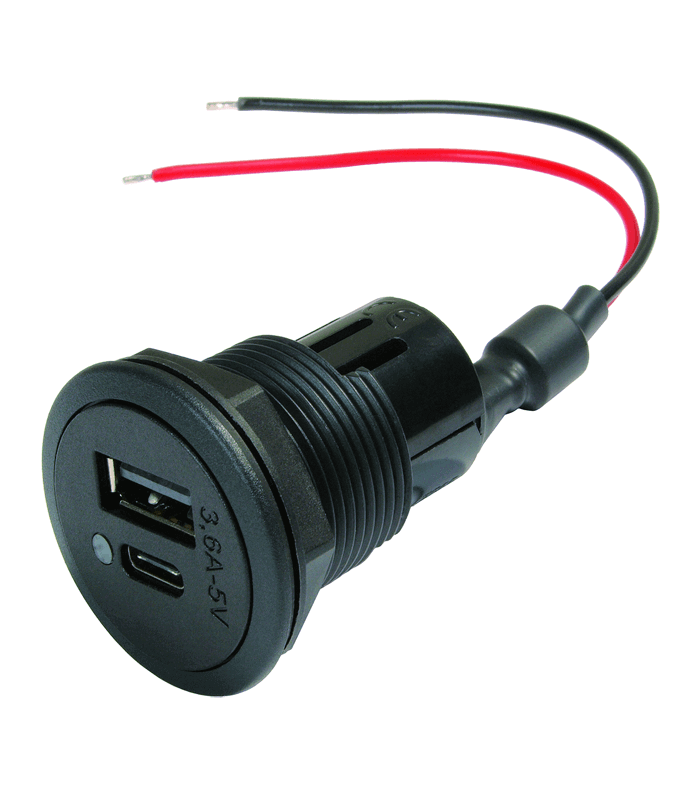 USB Dobbelt Opladningsstik (USB C/A)