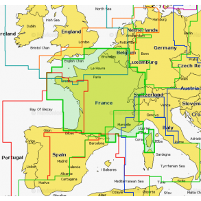 Navionics Platinum 26P+ Skort over Frankrig