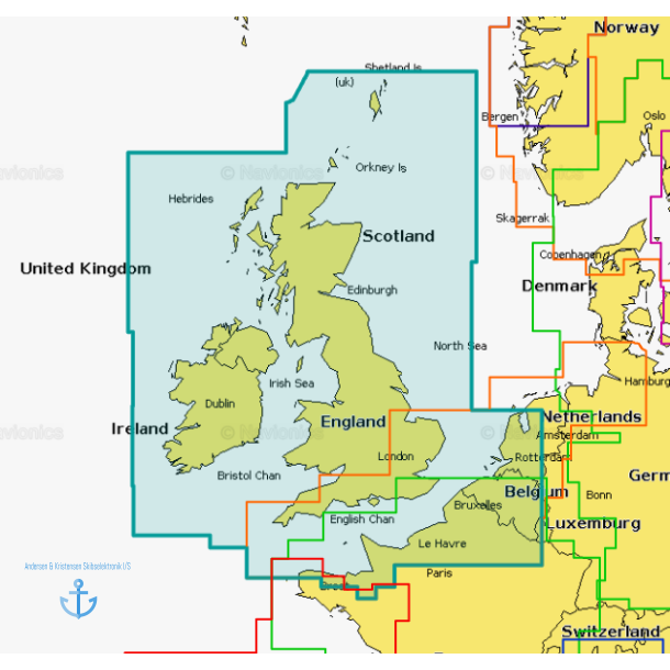 Navionics Platinum 28P+ Skort over UK og Irland