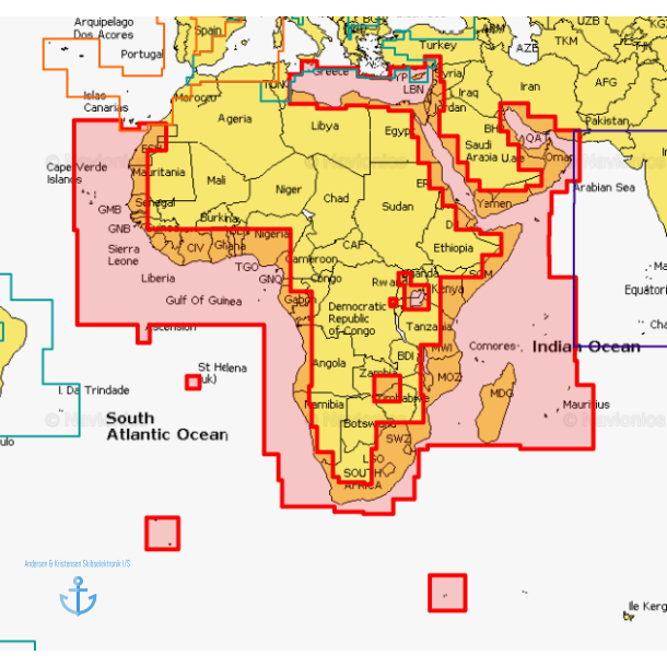 Navionics Plus 30XG - Afrika og Mellemsten (SD/MSD)