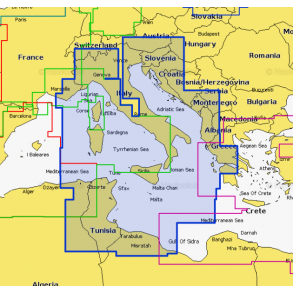 Navionics Platinum 33P+ Skort over det vestlige Middelhav
