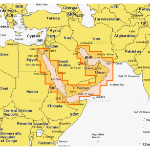 Navionics Platinum 43P+ Skort over Det Rde Hav og Det Arabiske Hav