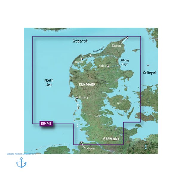 BlueChart G3 Vision Small VEU 474S - lborg til Ejderen; Jylland &amp; Fyn