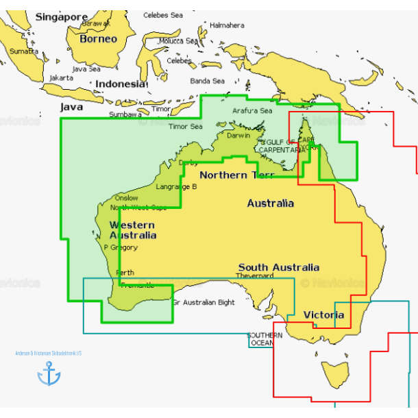 Navionics Platinum 60P+ Skort over Australien