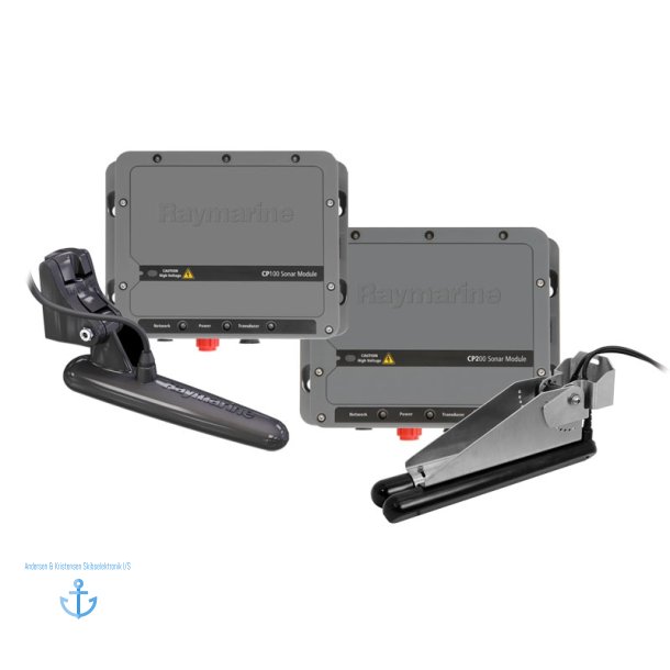 CP100 DownVision Fiske-Ekkolod & CP200 SideVision med CPT-100 & CPT-200 H&aelig;km. dybde, side & Temp.