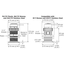 DST800 Analog Gennemfrings Triducer, Dybde, Fart og Temperatur