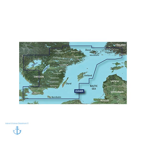 BlueChart G3 Vision Regular VEU 046R - stsjlland, Bornholm, Syd- og stsverige Sydvestfinland