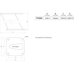 PT2004 Composite PowerTower 150mm Radarmast beslag til Raymarine, Garmin og Navico Radomer