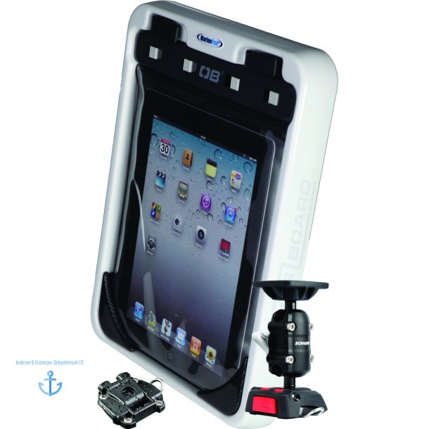 MarinePod iPad &amp; Tablet Holder + OverBoard iPad Etui + ROKK Fleksibelt Dksbeslag