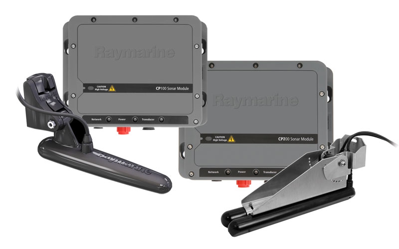 CP100 DownVision Fiske-Ekkolod & CP200 SideVision med CPT-100 & CPT-200 Hækm. dybde, side & Temp.