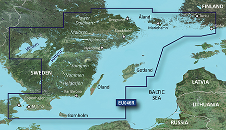BlueChart G3 Vision Regular VEU 046R - Østsjælland, Bornholm, Syd- og Østsverige Sydvestfinland