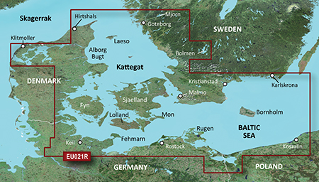 BlueChart G3 Regular HXEU 021R - Limfjorden, Danmark øst og Sverige syd & øst