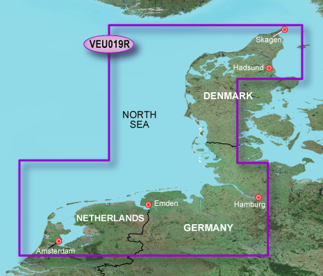 BlueChart G3 Vision Regular VEU 019R - Ålborg Bugt til Amsterdam