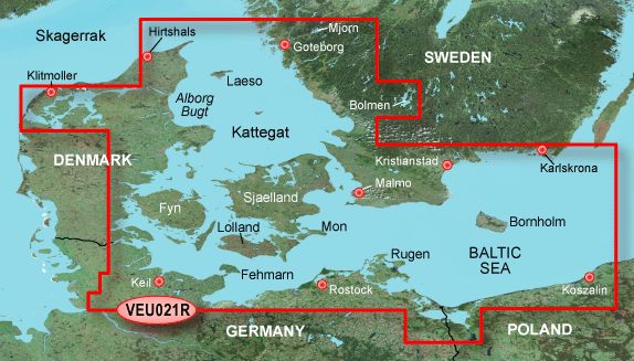 BlueChart G3 Vision Regular VEU 021R - Limfjorden, Danmark øst og Sverige syd & øst