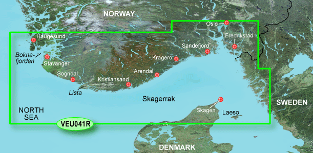 BlueChart G3 Vision Regular VEU 041R - Skagerak; Haugesund - Læsø - Oslo