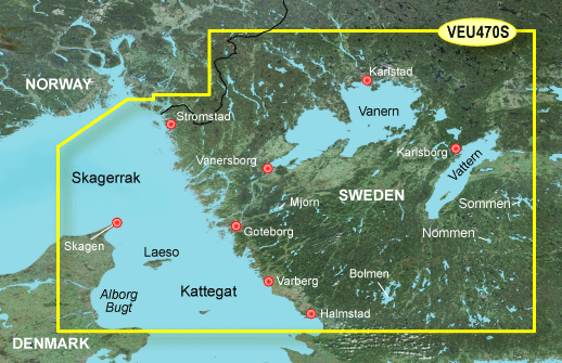 BlueChart G3 Vision Small VEU 470S - Strömstad til Halmstad; Skagerrak & Kattegat