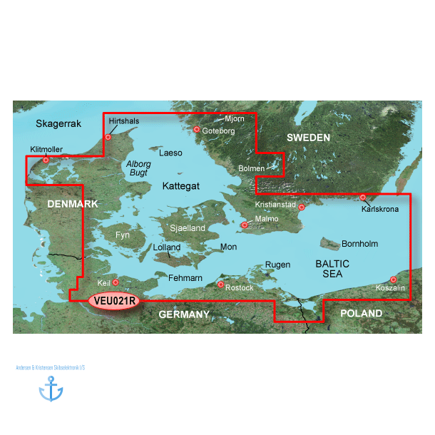 BlueChart G3 Vision Regular VEU 021R - Limfjorden, Danmark st og Sverige syd &amp; st