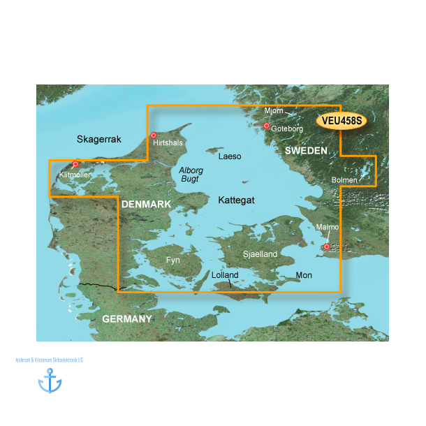 BlueChart G3 Vision Small VEU 458S - Kattegat; Gteborg til Fyn