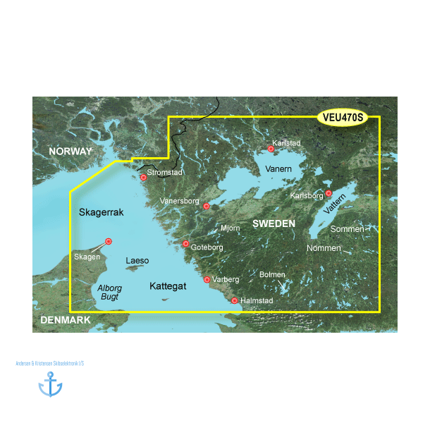 BlueChart G3 Vision Small VEU 470S - Strmstad til Halmstad; Skagerrak &amp; Kattegat