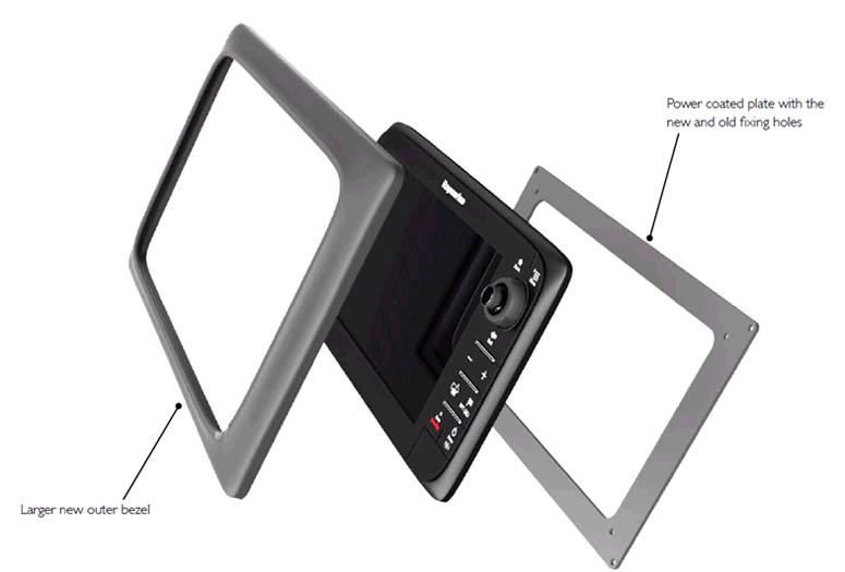 Raymarine c9x og e9x "Easy Fit" Adapter Monteringskit - til C80 / E80-udskæring