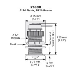 B120 / ST800 Lavprofil Fart og Temperatur Transducer - optagelig